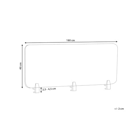 Przegroda biurkowa 180 x 40 cm Różne rozmiary