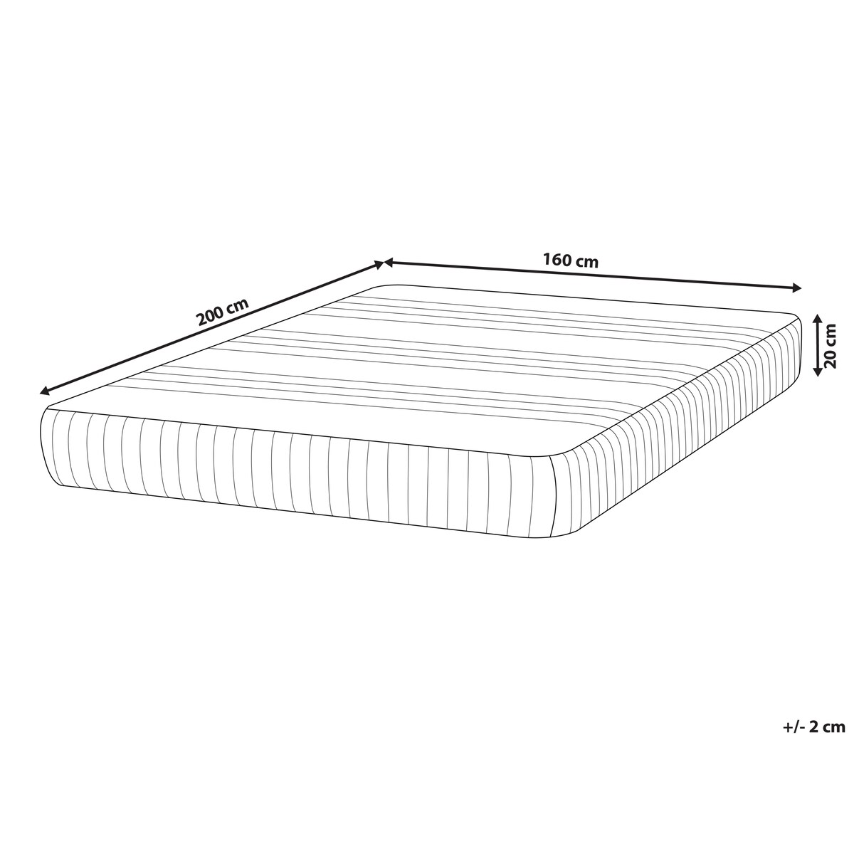 Materac lateksowy LATEX AIR 7 PLUS H2/3 średnio twardy 160 x 200 cm