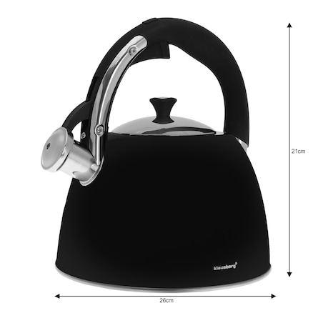 Czajnik stalowy z gwizdkiem 3.0L indukcja KLAUSBERG czarny Połysk