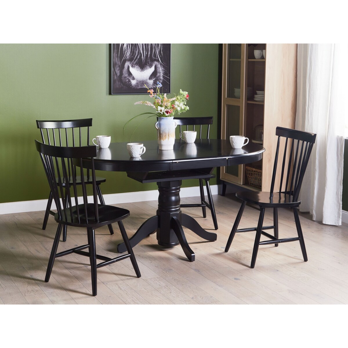 Stół do jadalni rozkładany 106/150 x 106 cm czarny AKRON