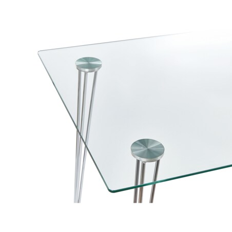Stół do jadalni szklany 120 x 70 cm srebrny WINSTON