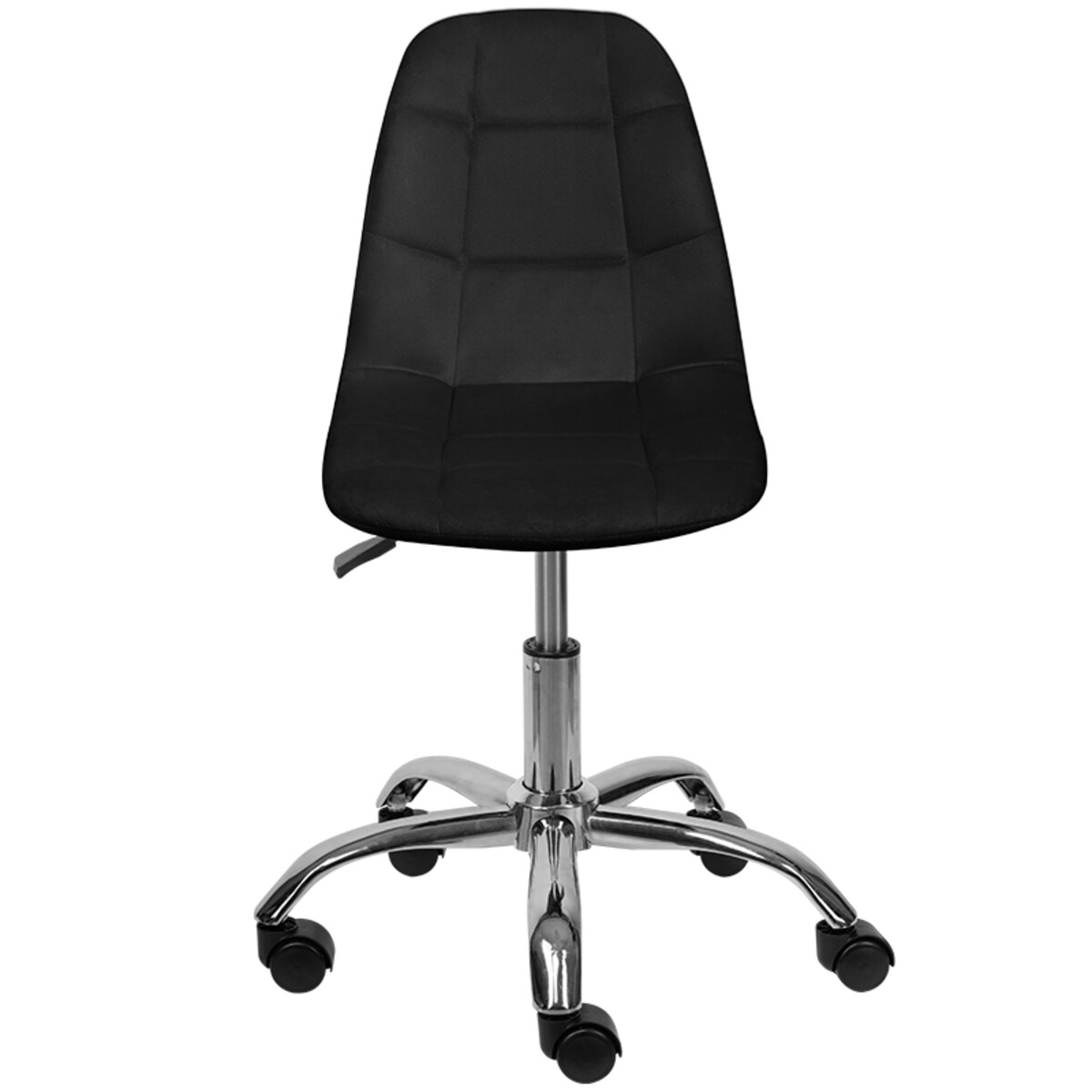 KRZESŁO BIUROWE FOTEL OBROTOWY REGULOWANY WELUROWY PIKOWANY DO BIURKA CZARNY