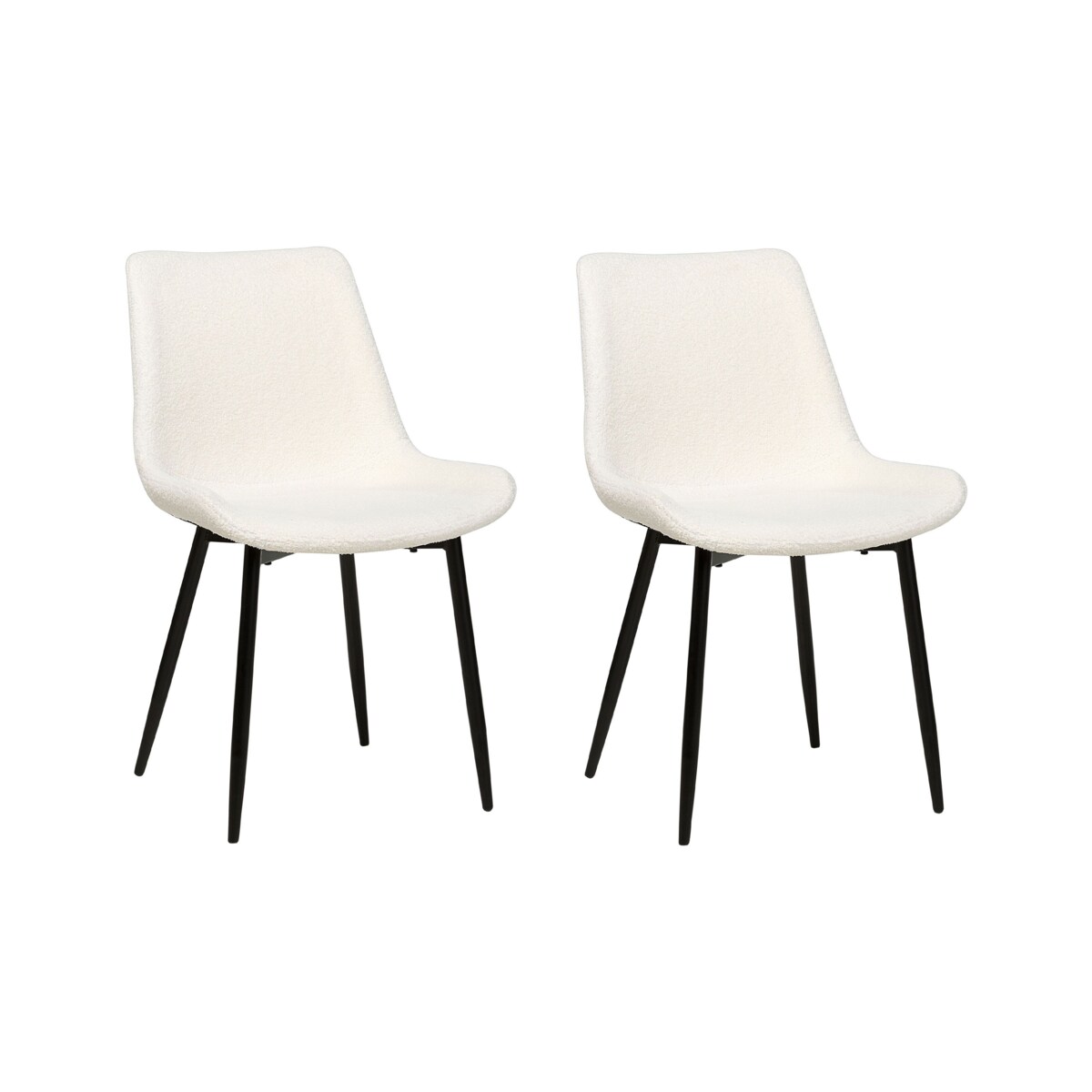 Zestaw 2 krzeseł do jadalni AVILLA Boucle Biały