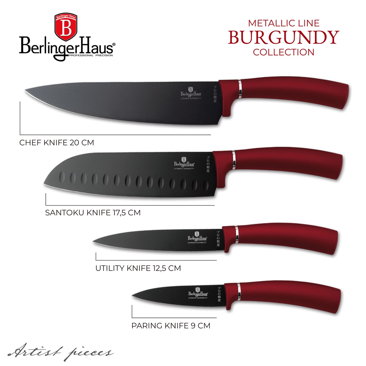Zestaw noży BerlingerHaus Burgundy 4szt. BH-2887