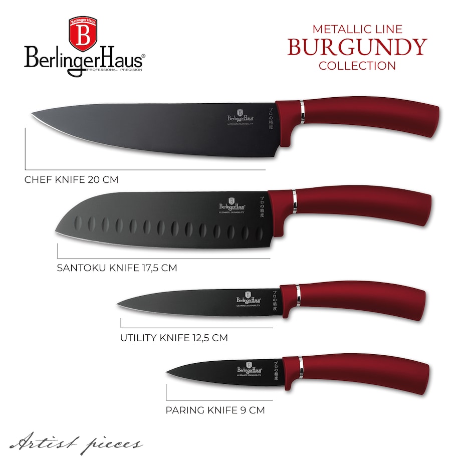 Zestaw noży BerlingerHaus Burgundy 4szt. BH-2887