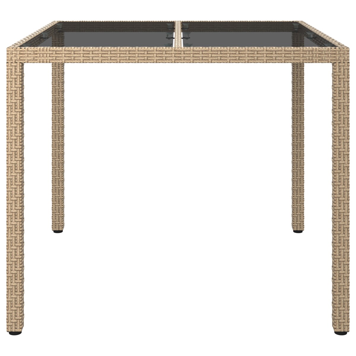 vidaXL Stół jadalniany Beżowy 90x90x75 cm Polirattan