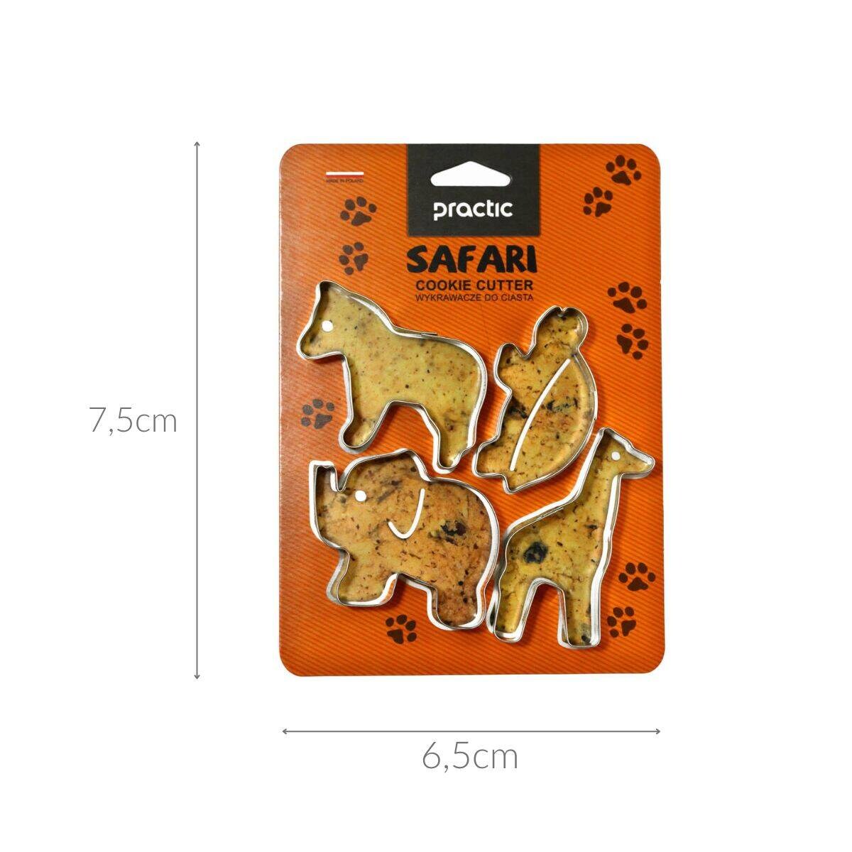 Zestaw foremek do ciasta, safari, 4 sztuki