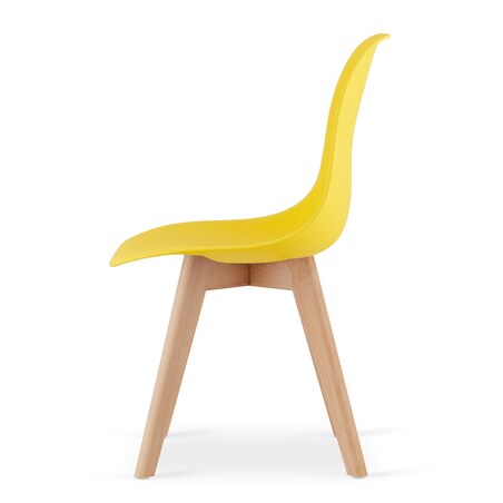 Krzesło do jadalni Kito Żółte, Nogi Naturalne 4 szt.