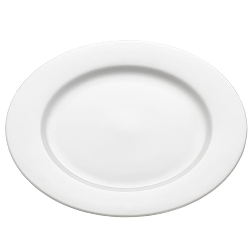 Talerz śniadaniowy Round z rantem, biały, 23 cm