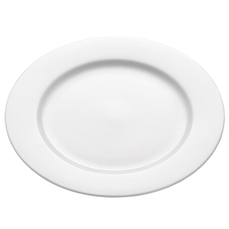 Talerz śniadaniowy Round z rantem, biały, 23 cm