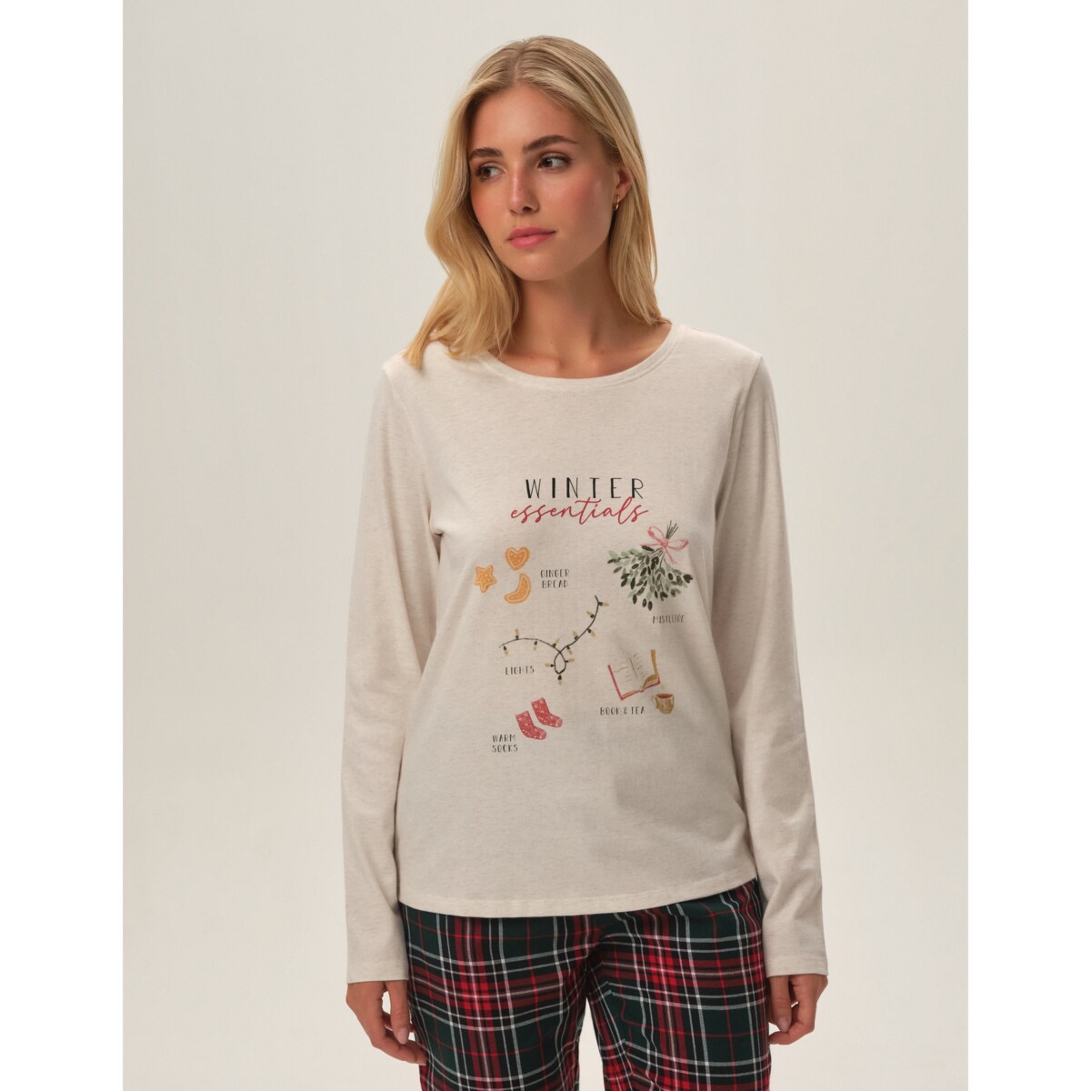 Piżama Florencia 41902-80X Beżowa Beżowy, XL