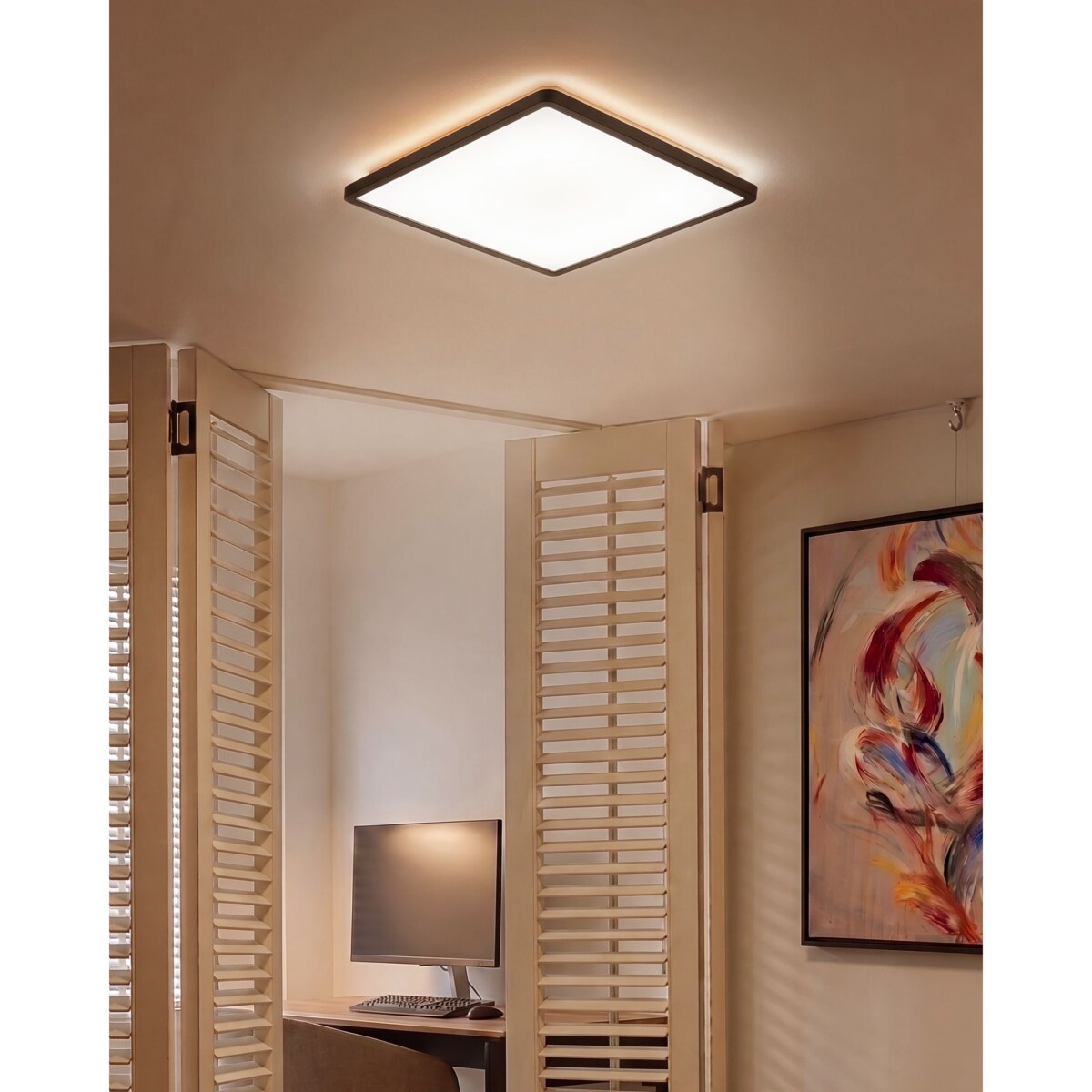 Lampa sufitowa LED TIVORA Z pilotem Ze ściemniaczem Czarny