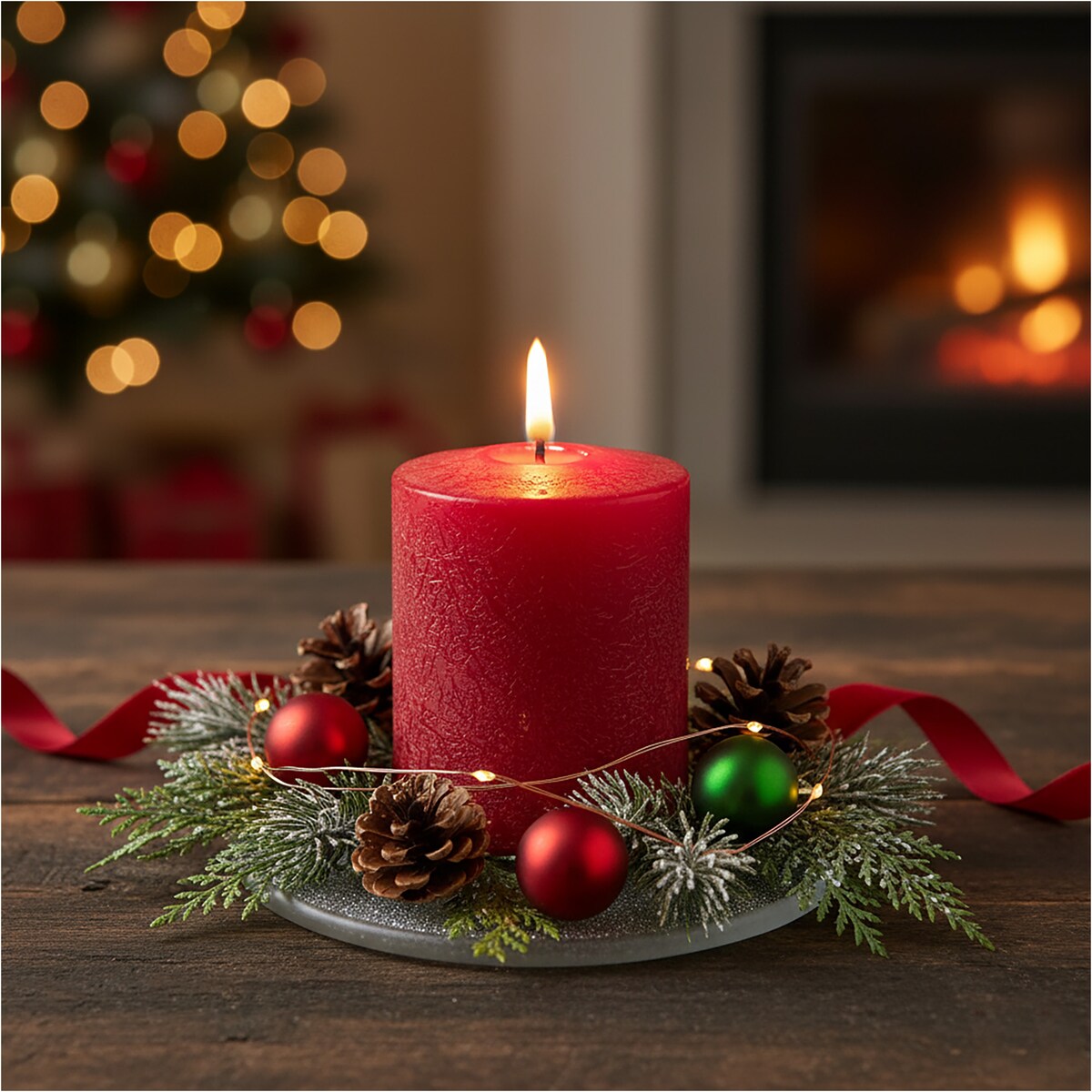 Podkładka Podstawka Pod Świecę Dekoracyjna Srebrna Z Brokatem 15 Cm