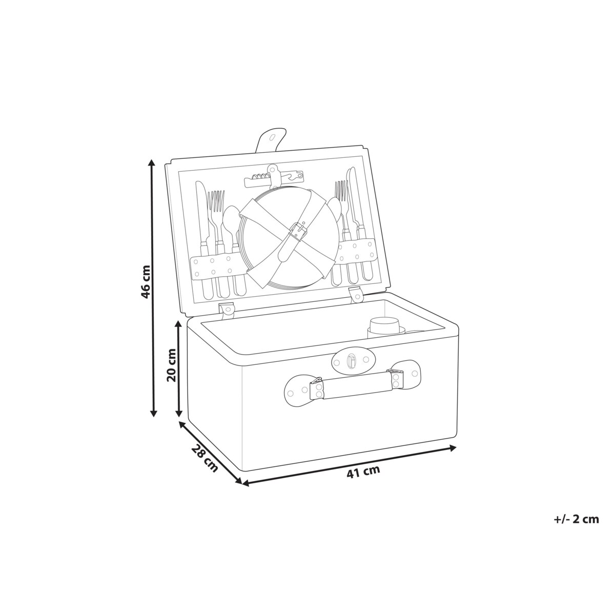Kosz piknikowy CLEMENTINE Plecionka Naturalny