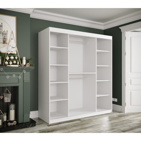 Szafa przesuwna Garderoba MARMUR POLE 180 gł. 62 biały