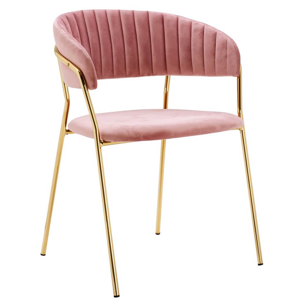 Krzesło do sypialni Margo KH121100121.14 welur różowe złote, King Home
