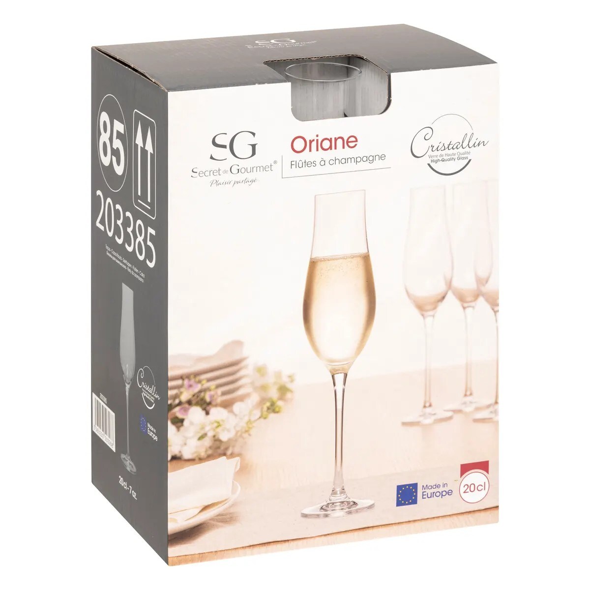 Komplet 6 kieliszków do szampana Oriane 200 ml