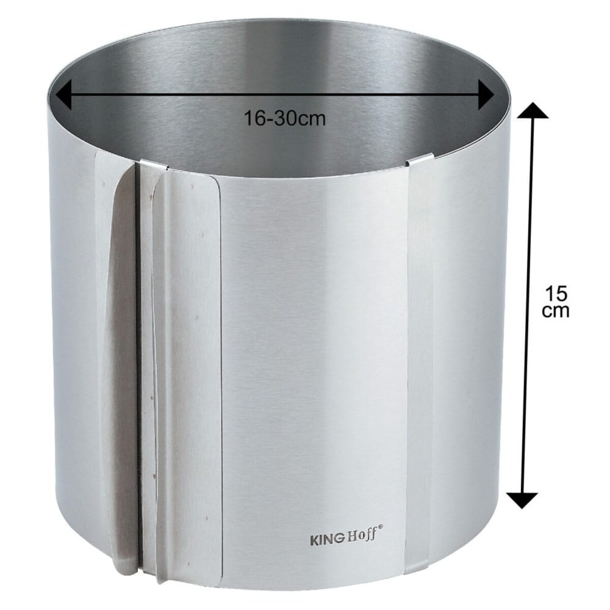 Obręcz forma do tortów regulowana 16-30x15cm KINGHOFF