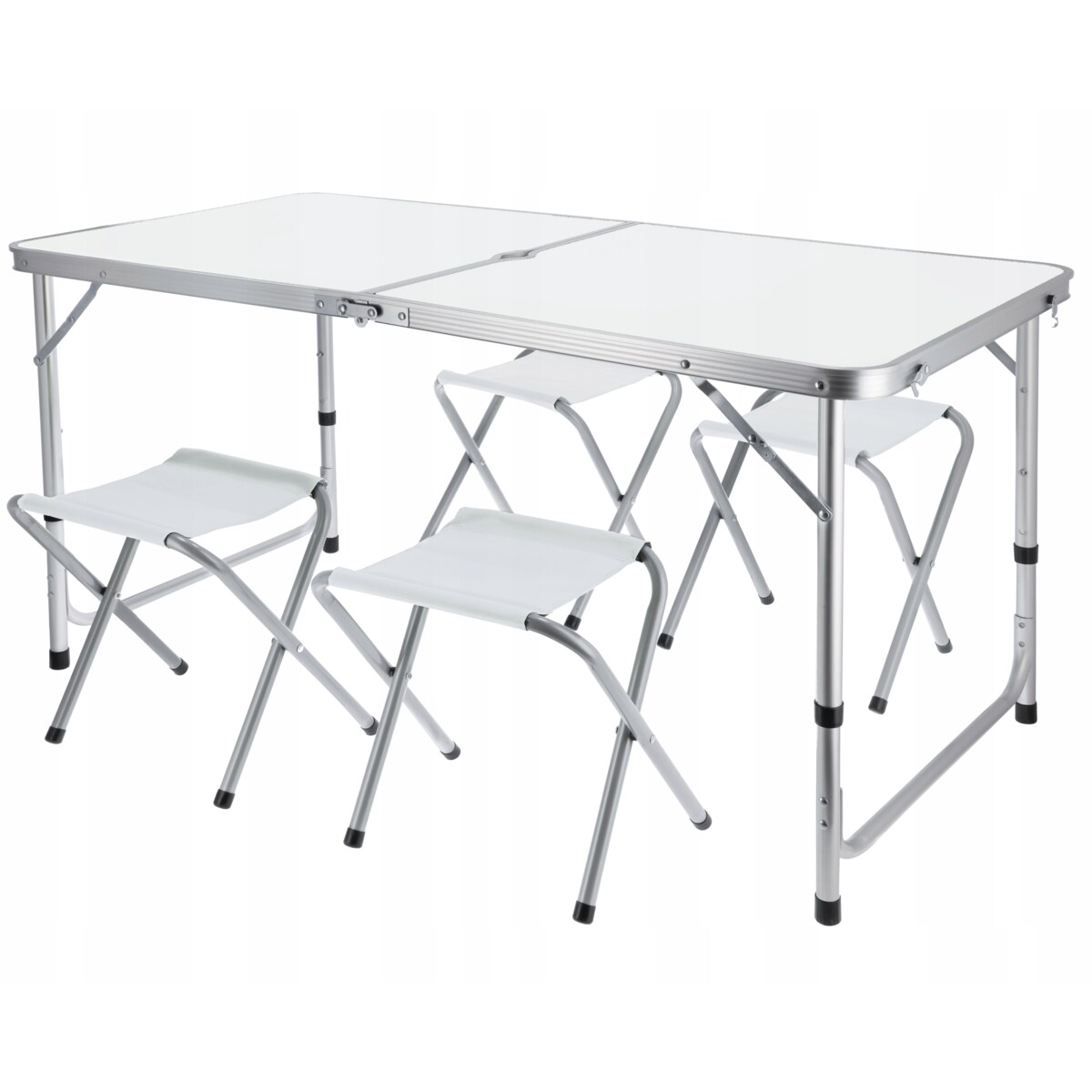 ZESTAW KEMPINGOWY składany TURYSTYCZNY ogrodowy walizka STOLIK + 4 KRZESŁA