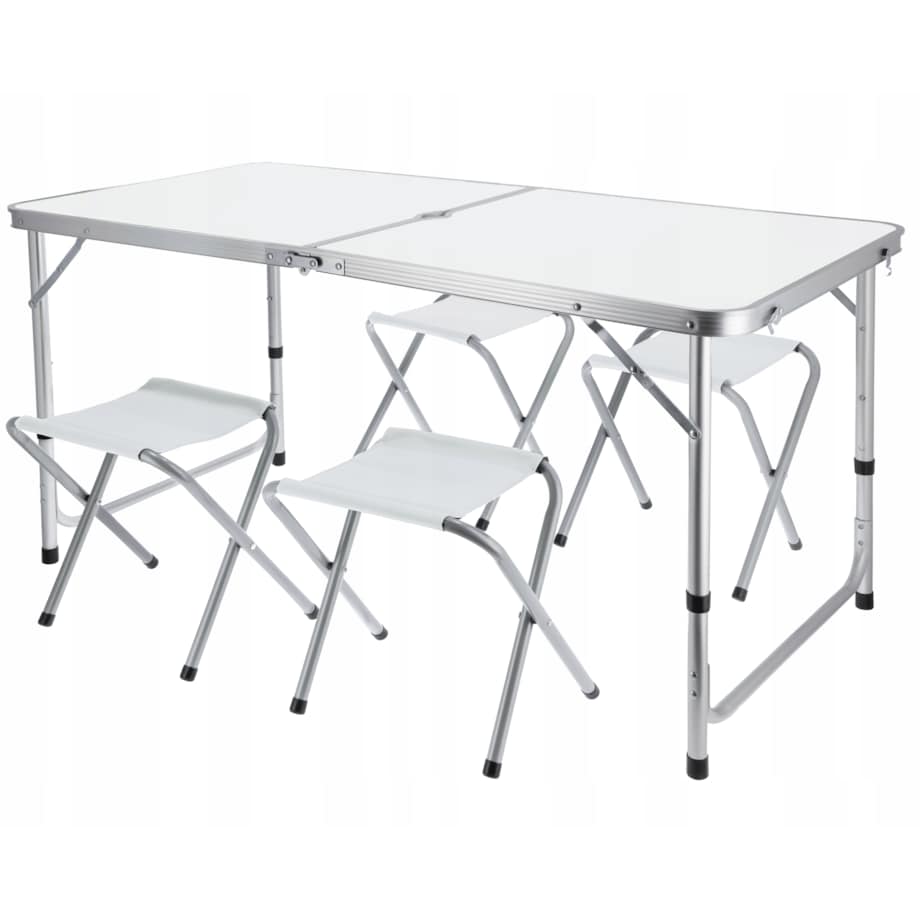 ZESTAW KEMPINGOWY składany TURYSTYCZNY ogrodowy walizka STOLIK + 4 KRZESŁA