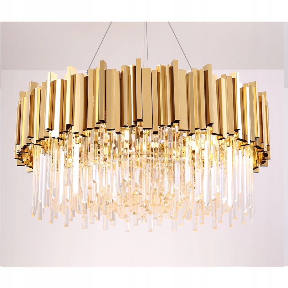 Lampa Kryształowa Sufitowa Plafon Chrom Kryształ