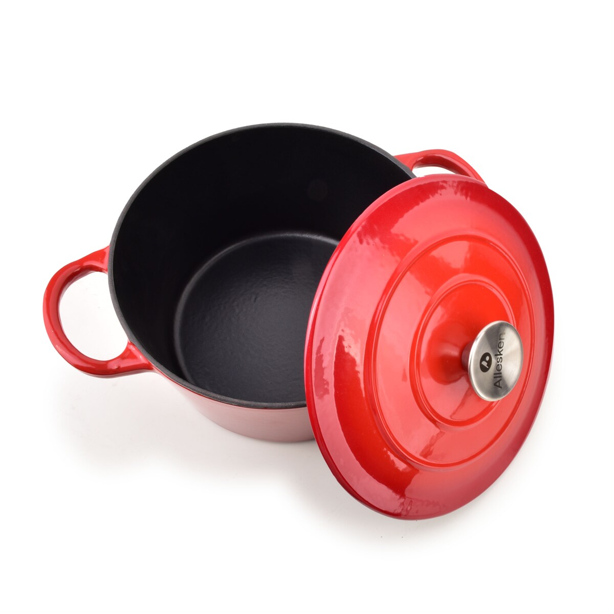 RODELUXE Brytfanna żeliwna emaliowna okrągła 24x31xh17cm z pokrywą