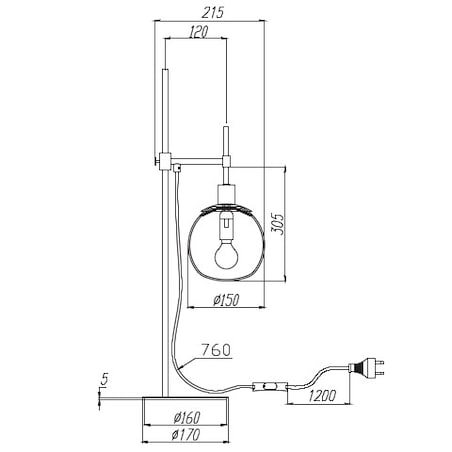Stojąca LAMPKA biurkowa ERICH MOD221-TL-01-G Maytoni szklana kula biała mosiądz