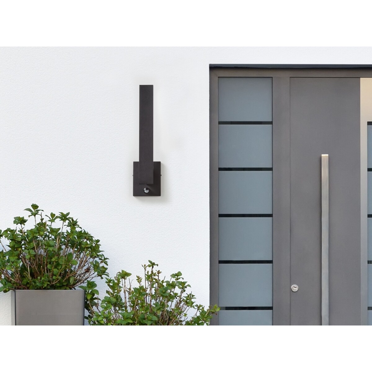 Lampa ścienna zewnętrzna LED z czujnikiem ruchu czarna TUMMEL