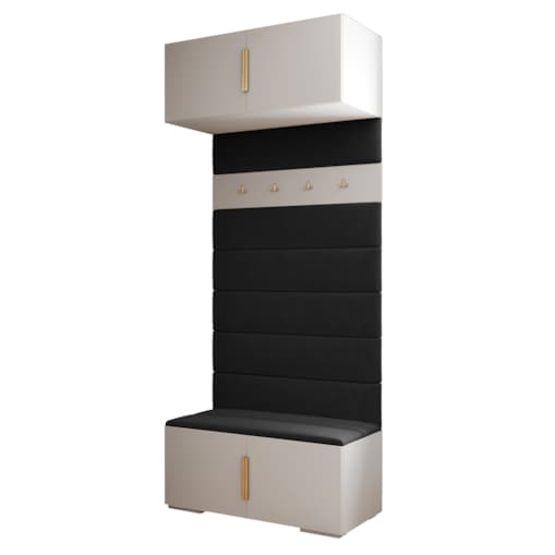 Garderoba do przedpokoju INOVA 1 biały+złoty+manila18