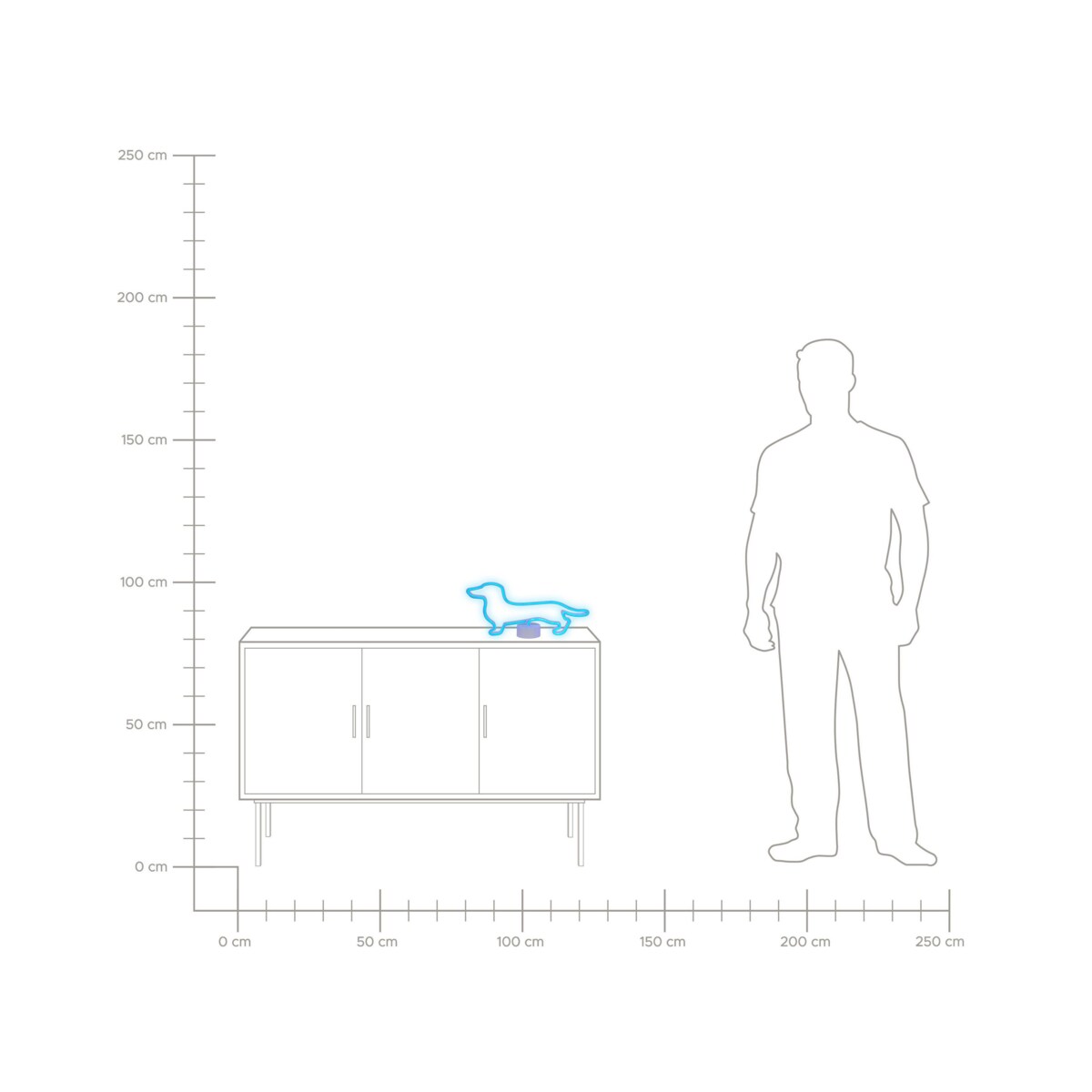 Neon LED pies niebieski FRANCIS