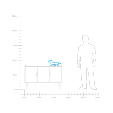 Neon LED pies niebieski FRANCIS