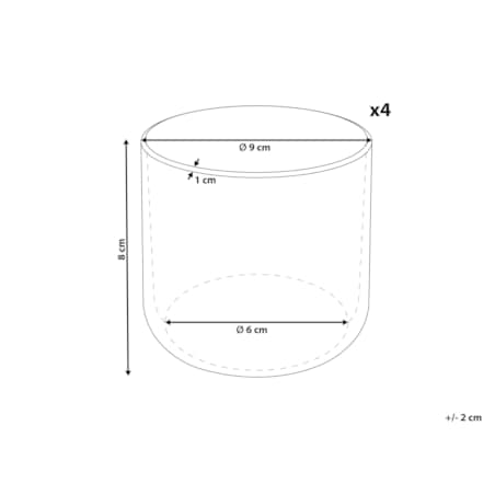 Zestaw 4 kubków ANNISE Kamionka Złamana biel
