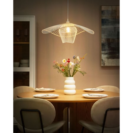 Lampa wisząca biała LUNGA