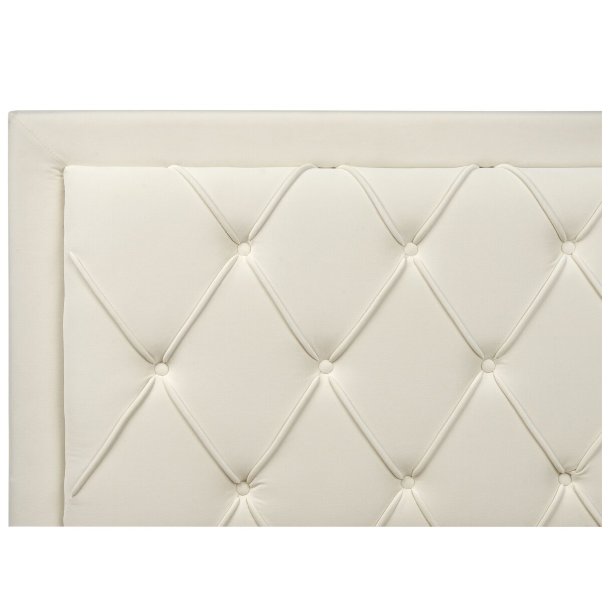 Łóżko z szufladami welurowe 180 x 200 cm kremowe LIEVIN