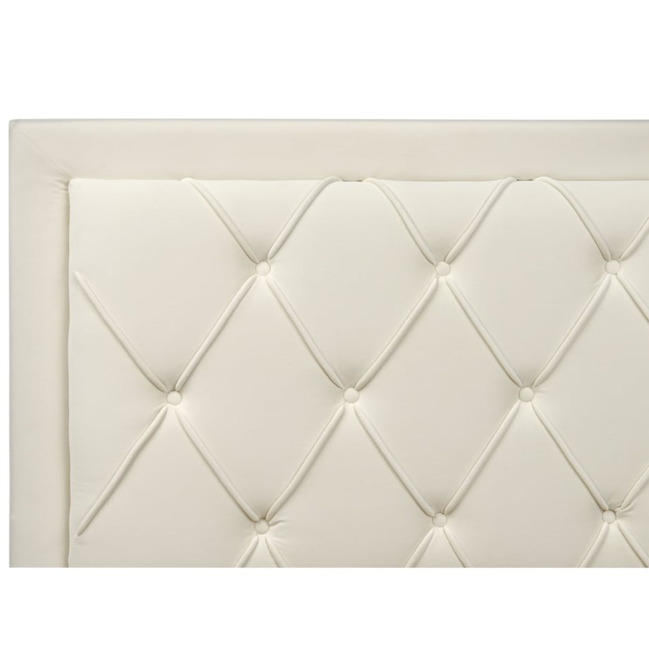 Łóżko z szufladami welurowe 180 x 200 cm kremowe LIEVIN