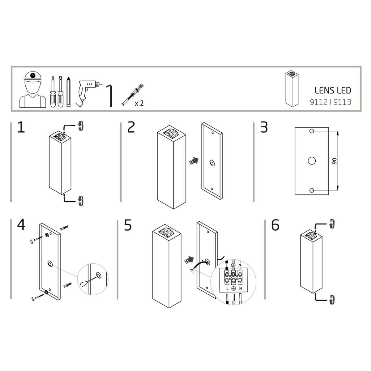 Lampa ścienna 9112 LENS LED Czarny Nowodvorski