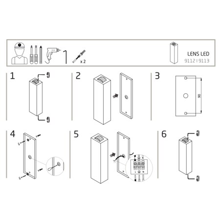 Lampa ścienna 9112 LENS LED Czarny Nowodvorski
