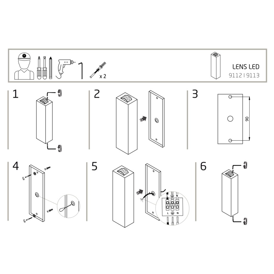 Lampa ścienna 9112 LENS LED Czarny Nowodvorski
