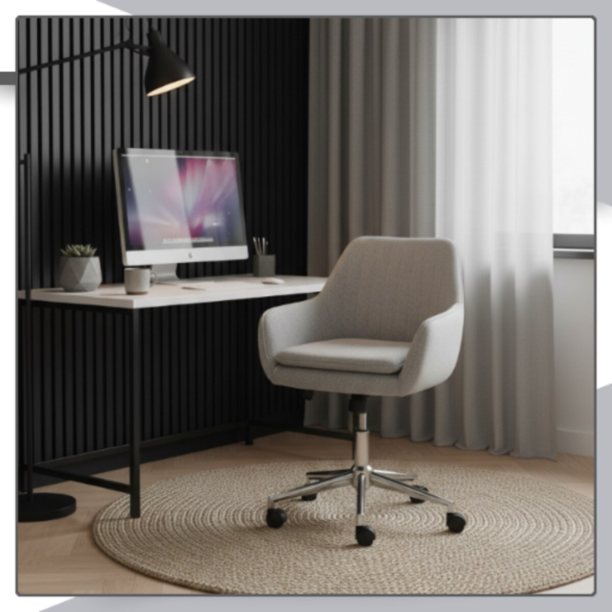 Fotel biurowy obrotowy krzesło biurowe welurowe do biurka regulowany szary