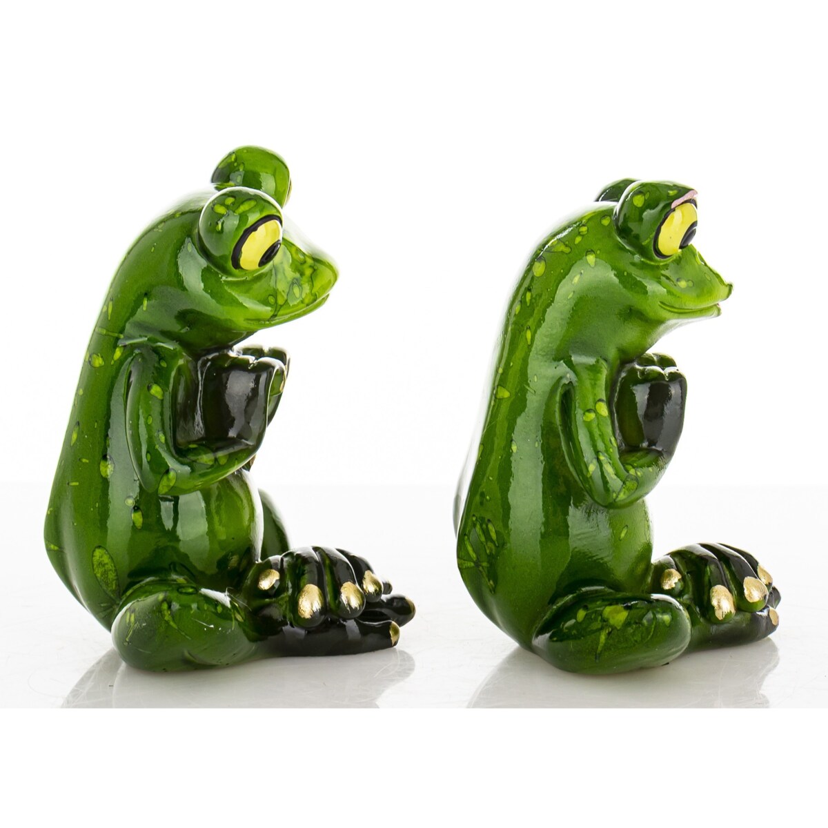 Dekoracja - para zielonych żabek 8,5x7,5x6 cm RANE pair