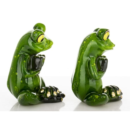 Dekoracja - para zielonych żabek 8,5x7,5x6 cm RANE pair