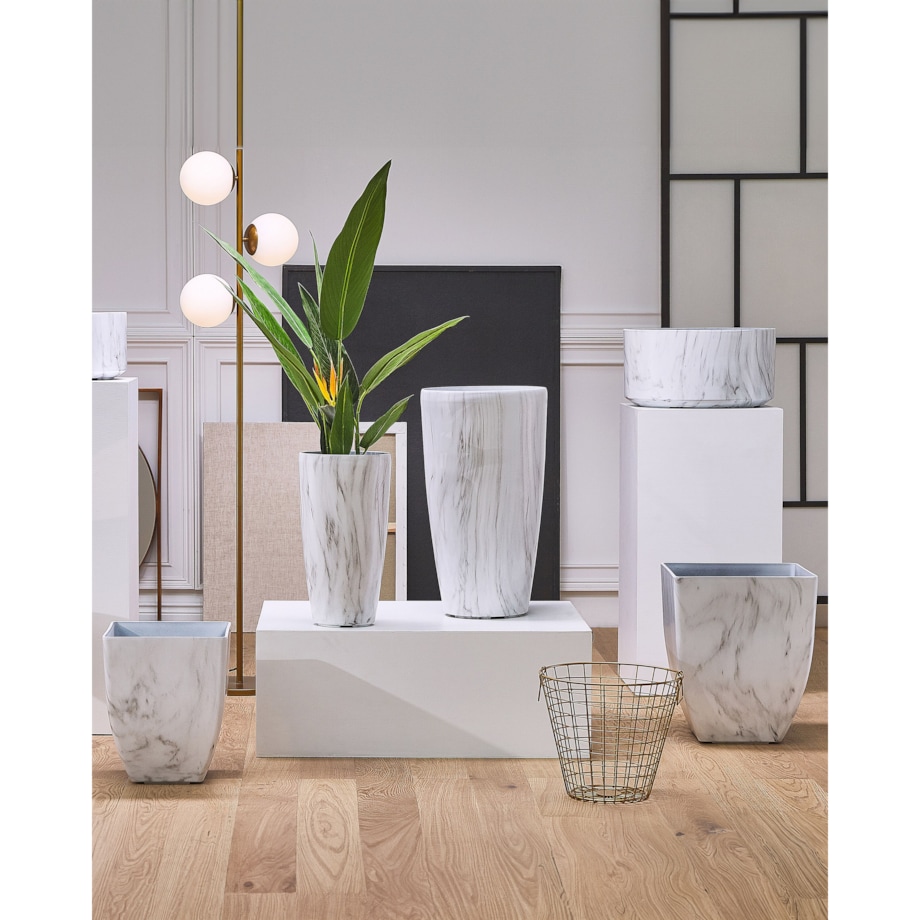 Donica MIRO 28 cm Biały marmur