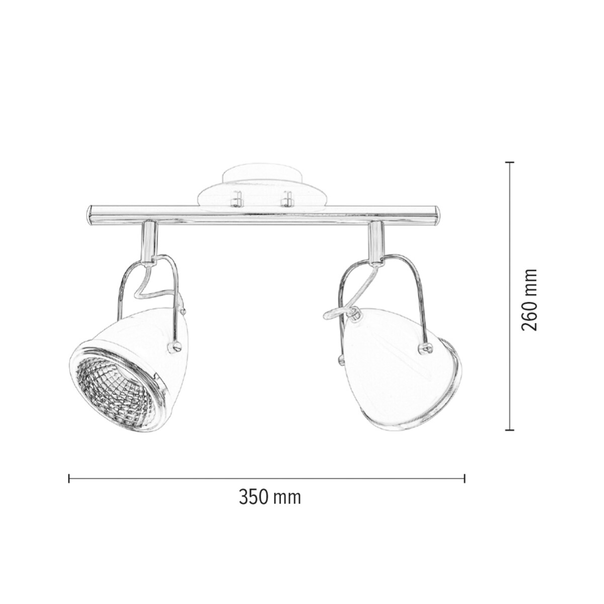 Lampa Sufitowa BRITOP Lighting 2xGU10 LED 5.5W Elegancka Biel z Dodatkiem Chromu, Polski Producent, 1 szt.