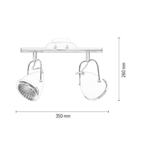 Lampa Sufitowa BRITOP Lighting 2xGU10 LED 5.5W Elegancka Biel z Dodatkiem Chromu, Polski Producent, 1 szt.