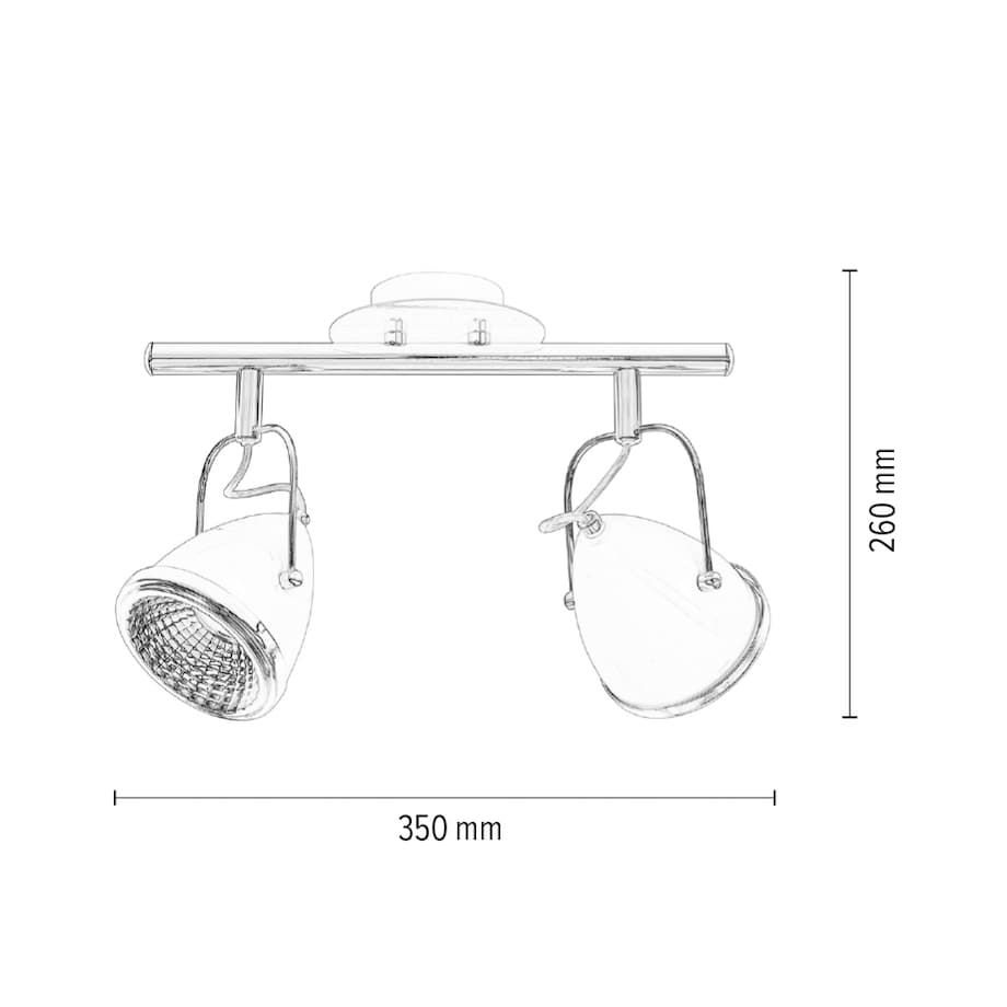 Lampa Sufitowa BRITOP Lighting 2xGU10 LED 5.5W Elegancka Biel z Dodatkiem Chromu, Polski Producent, 1 szt.