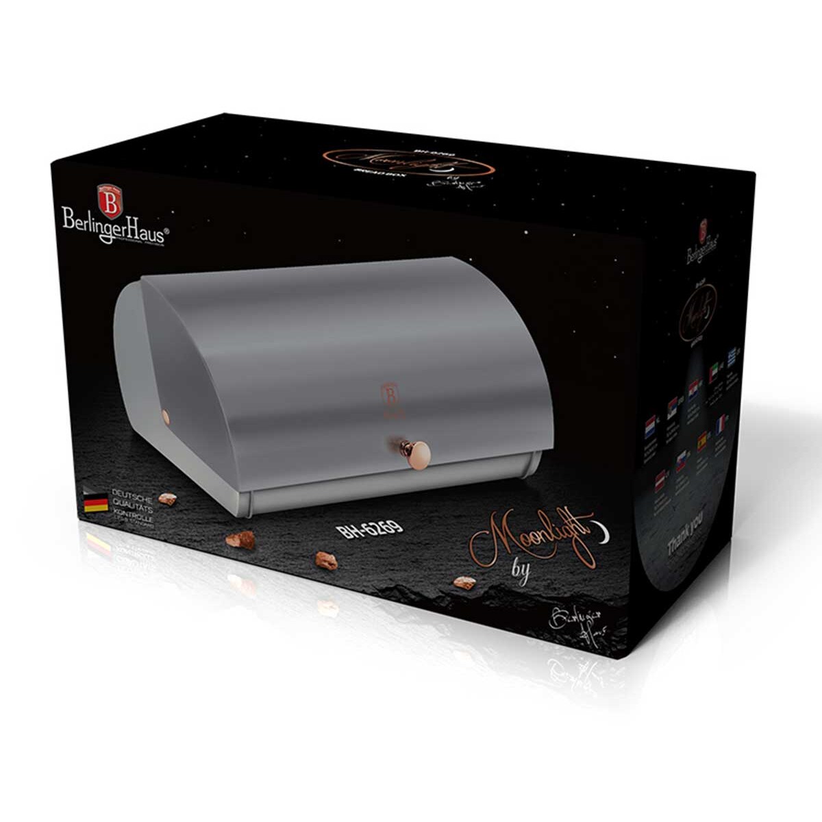 Chlebak stalowy szary Berlinger Haus BH-6269