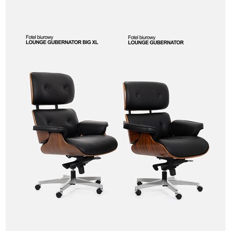 Biurowy fotel Lounge KH1501100106 King Home stal skóra orzech czarny