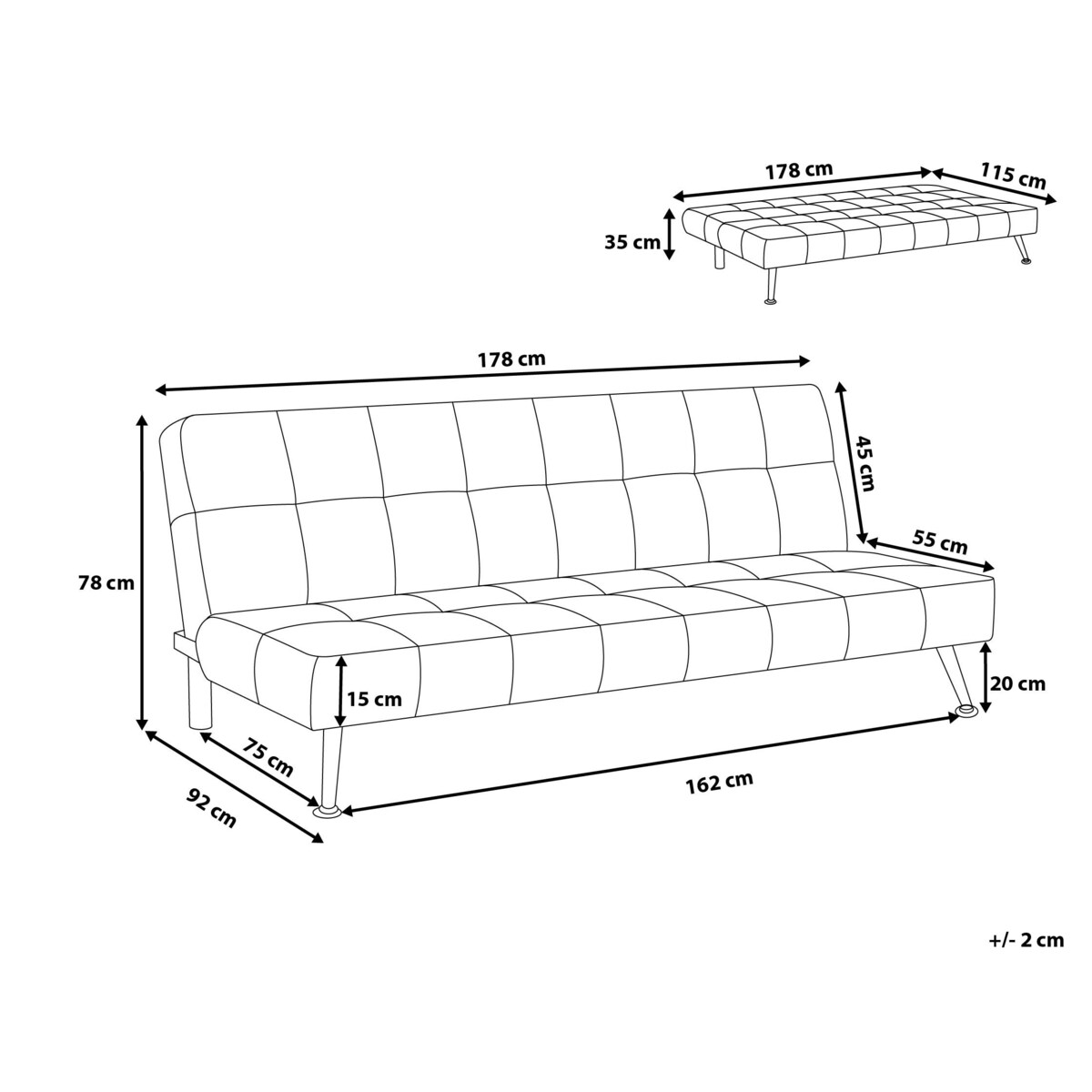 Sofa rozkładana ekoskóra wielokolorowa patchwork OLSKER