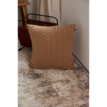 Poszewka warkocz kwadratowa karmelowa, 50 x 50 cm, La Manta