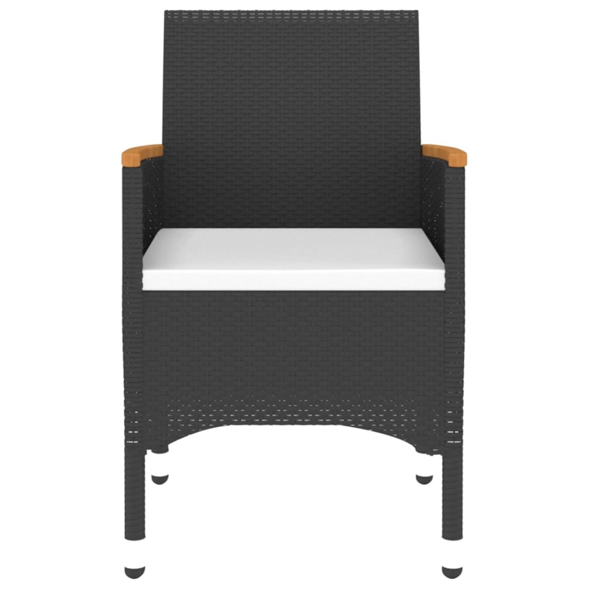 vidaXL 3-częściowy zestaw mebli ogrodowych, polirattan, czarny